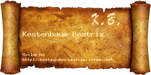 Kestenbaum Beatrix névjegykártya